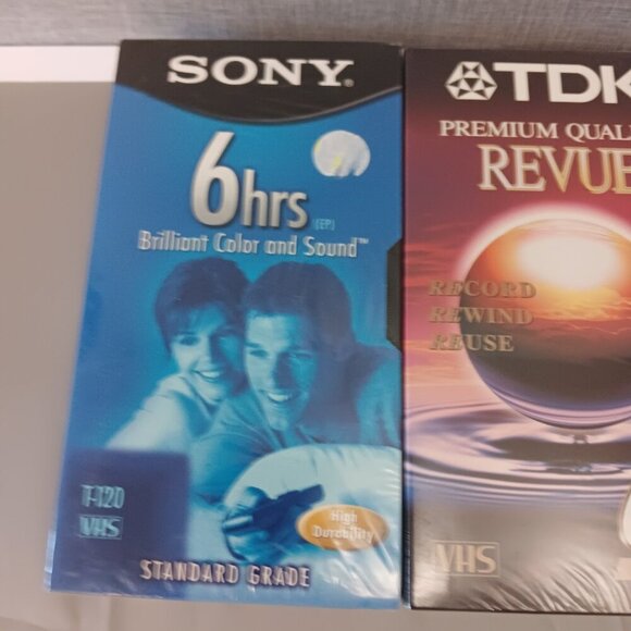 Sony TDK Revue 6 Hour T-120 VHS Blank Video Cassette Tape Lot of 3 New Old Stock - Picture 4 of 7